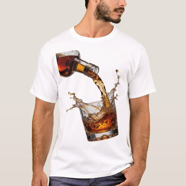 Elegantes Silber WHISKY SPLASH T-Shirt (Vorderseite)