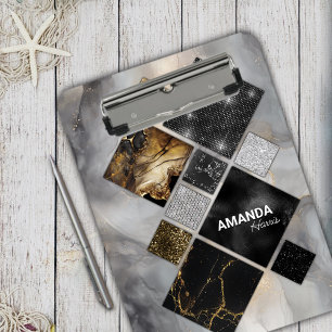 Elegantes, silberfarbenes Gold geometrisch Klemmbrett