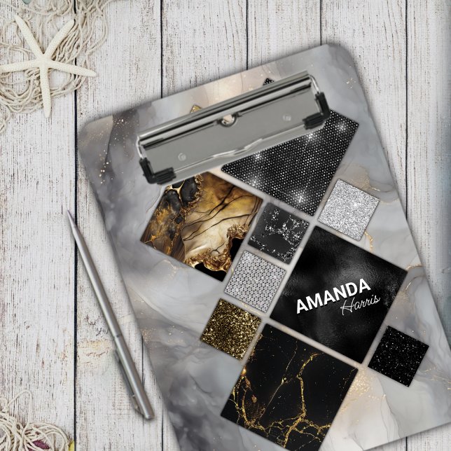 Elegantes, silberfarbenes Gold geometrisch Klemmbrett (Von Creator hochgeladen)