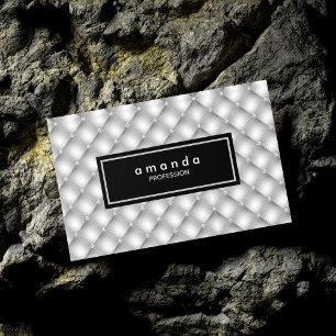 Elegantes silberfarbenes Rhinestonmonogramm Magnetische Visitenkarte