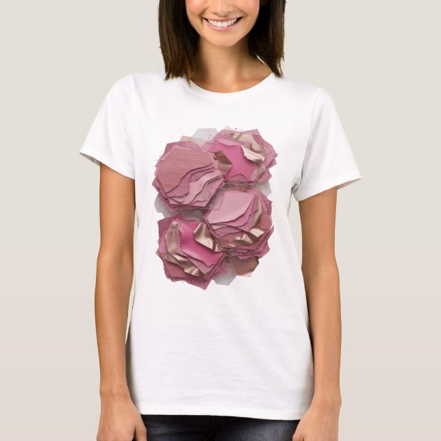 Elegantes silbernes ABSTRACT ART Modeprint T-Shirt (Vorderseite)