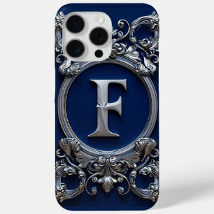 Elegantes silbernes F-Monogramm Case-Mate iPhone Hülle