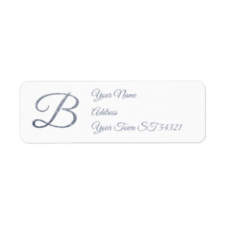 Elegantes silbernes Glitter-Monogramm B Personalis
