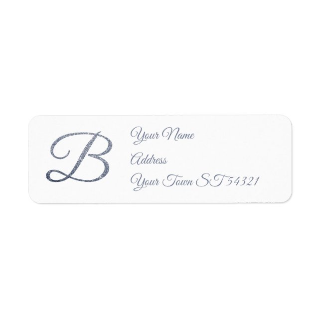Elegantes silbernes Glitter-Monogramm B Personalis (Vorne)
