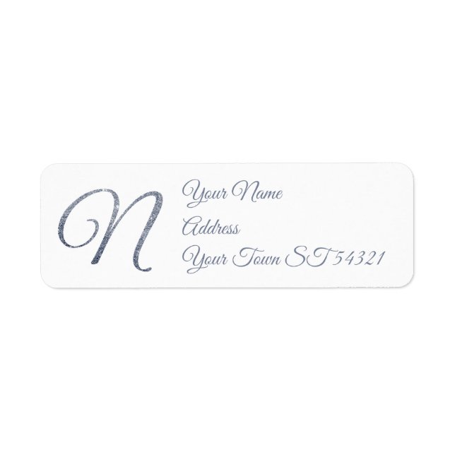 Elegantes silbernes Glitter-Monogramm N personalis (Vorne)