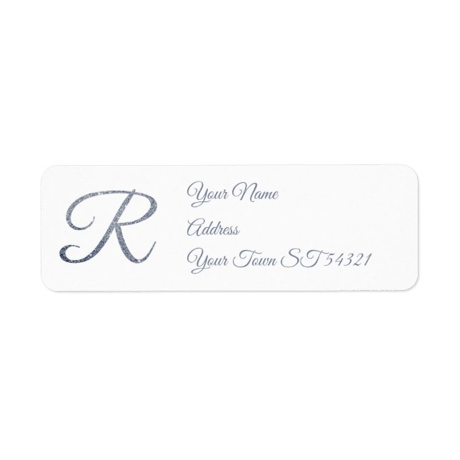 Elegantes silbernes Glitter-Monogramm R Personalis (Vorne)