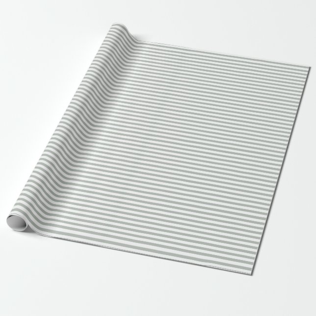 Elegantes silbernes Grau Stripes Packpapier (Ungerollt)