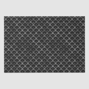 Elegantes silbernes konzentrisches Gitter Art Deco Seidenpapier