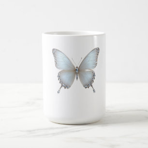 Elegantes silbernes Kristall-Schmetterlings-T-Shir Kaffeetasse