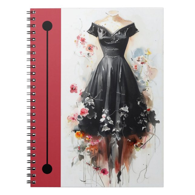 Elegantes Silhouetten-Skizzenjournal Notizblock (Vorderseite)
