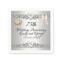 Elegantes Silver 75. Hochzeitspapier