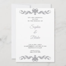 Elegantes Silver and White Art Deco Hochzeit