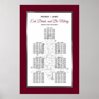 Elegantes Silver Burgund Seating Chart
