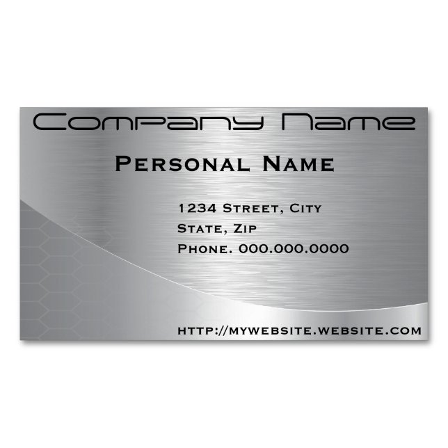 Elegantes Silver Corporate Business Card Magnet (Vorderseite)