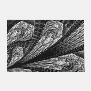 Elegantes Silver Fraktal Design Fußmatte