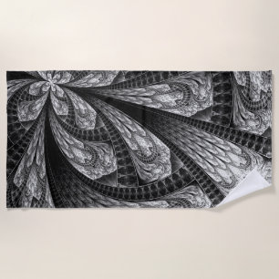 Elegantes Silver Fraktal Design Strandtuch