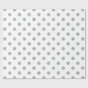 Elegantes Silver Glitzer Polka Dots Muster Geschenkpapier