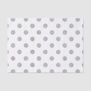 Elegantes Silver Glitzer Polka Dots Muster Seidenpapier