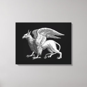 Elegantes Silver Gray / Graues Griffin Legendary B Leinwanddruck