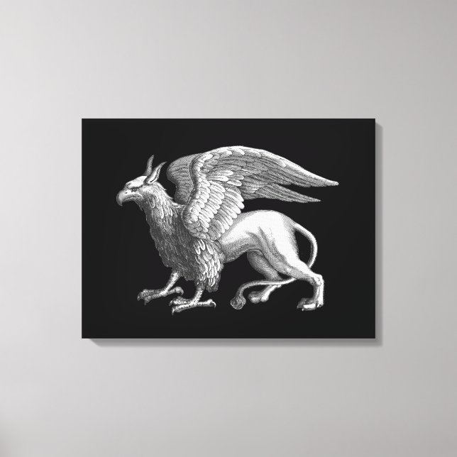 Elegantes Silver Gray / Graues Griffin Legendary B Leinwanddruck (Vorderseite)