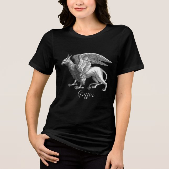 Elegantes Silver Gray / Graues Griffin Legendary B Tri-Blend Shirt (Vorderseite)