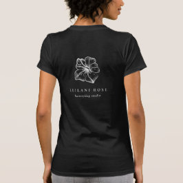 Elegantes Silver Hibiskus Blume Business-Logo T-Shirt