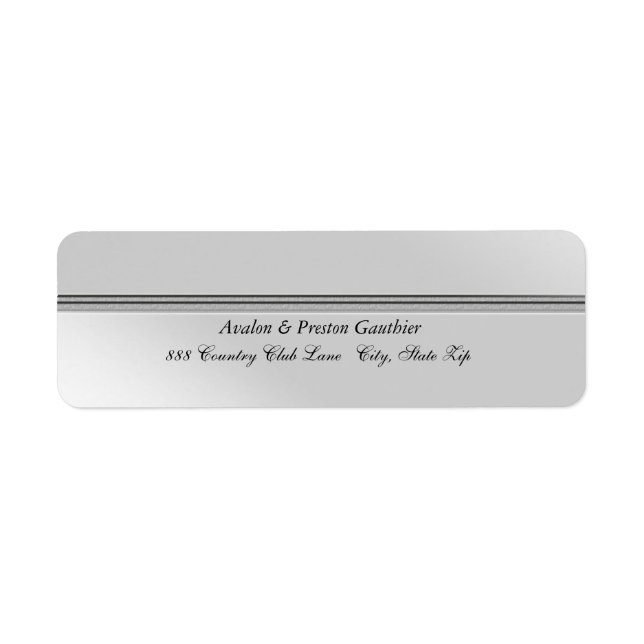 Elegantes Silver Imitats Metal Wedding Address Lab (Vorne)