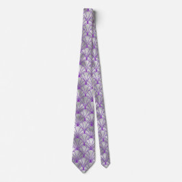 Elegantes Silver Lila Lüfterdesign Krawatte
