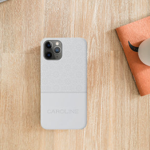 Elegantes Silver Mandala Muster auf weißem Namen Case-Mate iPhone Hülle