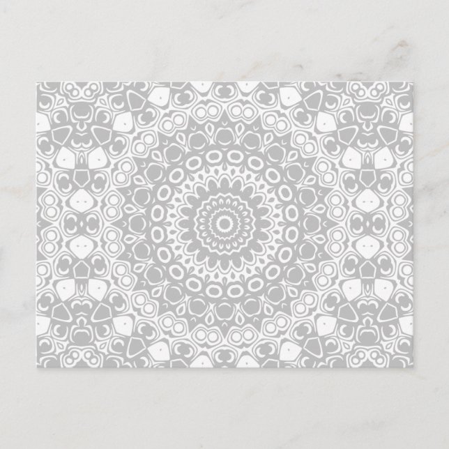 Elegantes Silver Mandala Muster Postkarte (Vorderseite)