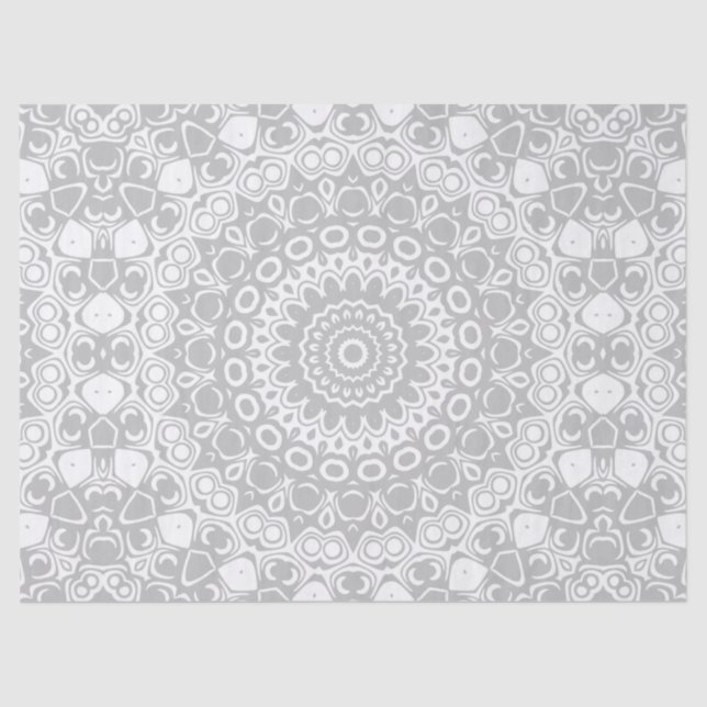 Elegantes Silver Mandala Muster Seidenpapier (Vorderseite)