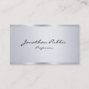 Elegantes Silver Minimalistisch Trendy Typografy M Visitenkarte