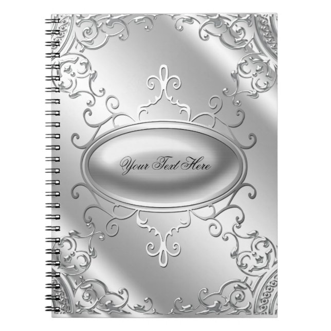 Elegantes Silver-Notebook Notizblock (Vorderseite)