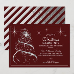Elegantes Silver Shimmer Weihnachtscocktail-Party Einladung