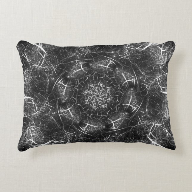 Elegantes Silver Spiral Fraktal Kissen (Vorderseite)