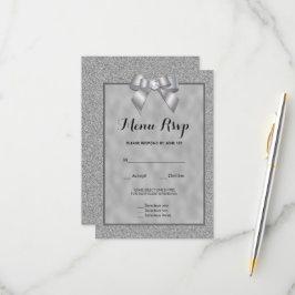 Elegantes Silver & Stylish Glitzer Menu UAWG RSVP Karte