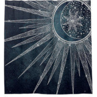 Elegantes Silver Sun Moon Doodle Mandala Blue Desi