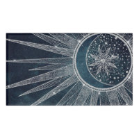Elegantes Silver Sun Moon Doodle Mandala Blue Desi