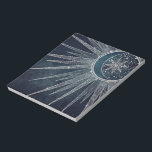 Elegantes Silver Sun Moon Doodle Mandala Blue Desi Notizblock<br><div class="desc">Dieses wunderschöne, mystische, blaue, silberne und halbmondfarbene Moon Mandala Universe Thema Ästhetische Gestaltung ist perfekt für Wohngestaltung, Alltagsbekleidung oder besondere Anlässe verzaubert Dekoration. Hübsches, weißliches Blau, Silbersonne und Mondmandala-Design mit Blume und Blätter Doodles, Sternen, Punkten, Diamanten, Kreisen, Dreiecken und geometrischen Formen der Meerjungfrau-Skala, mit einer halbmondfarbenen Bühne glühender Mond, einem...</div>