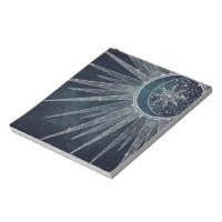 Elegantes Silver Sun Moon Doodle Mandala Blue Desi