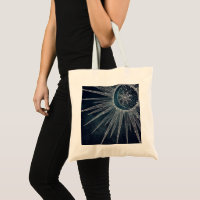 Elegantes Silver Sun Moon Doodle Mandala Blue Desi