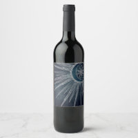 Elegantes Silver Sun Moon Doodle Mandala Blue Desi