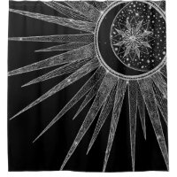 Elegantes Silver Sun Moon Mandala Black Design