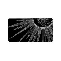 Elegantes Silver Sun Moon Mandala Schwarzes Design