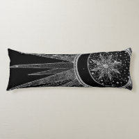 Elegantes Silver Sun Moon Mandala Schwarzes Design