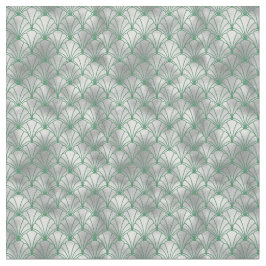 Elegantes Silver und Grünes Déco Stoff