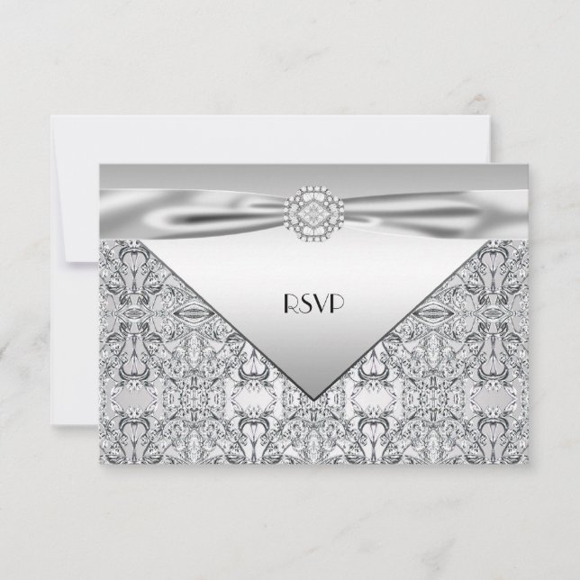 Elegantes Silver Wedding Anniversary Party UAWG RSVP Karte (Vorderseite)