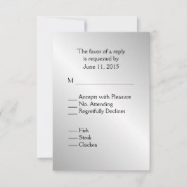 Elegantes Silver Wedding RSVP mit Menü