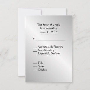 Elegantes Silver Wedding RSVP mit Menü