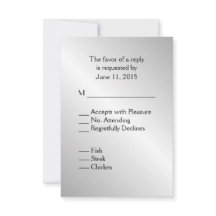 Elegantes Silver Wedding RSVP mit Menü